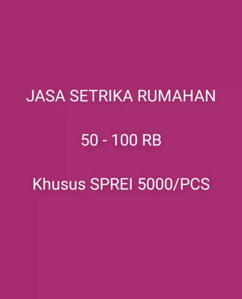 Jasa setrika rumahan