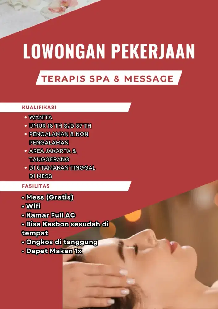 Lowongan terapis Spa (Message)