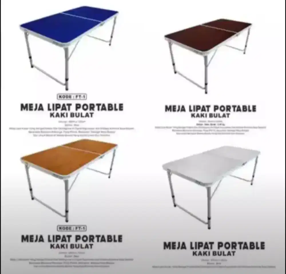 Meja lipat portable