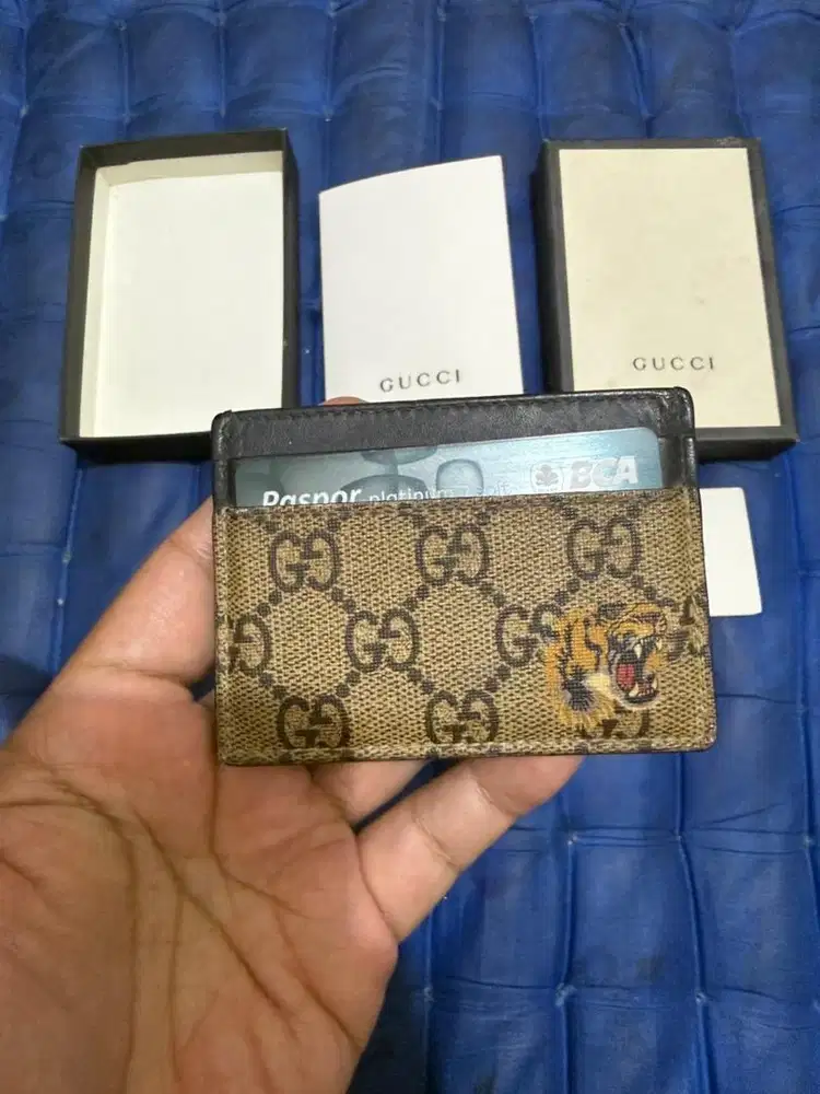 dompet gucci card holder gg tiger supreme