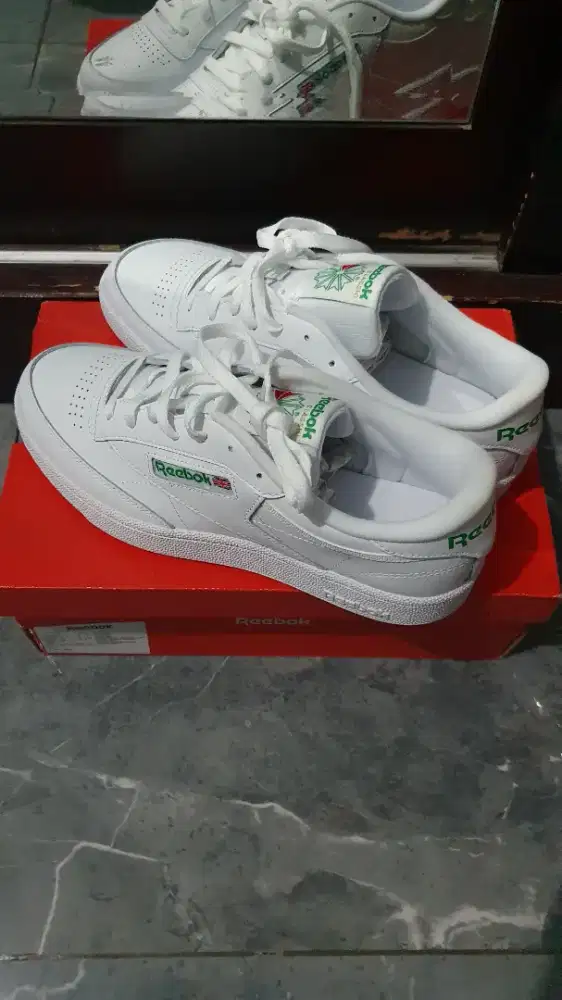 Sepatu Reebok Club C 85 Tennis White Green 42