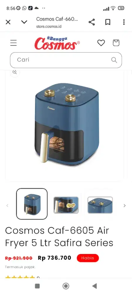 Cosmos air fryer 5L CAF Safira series