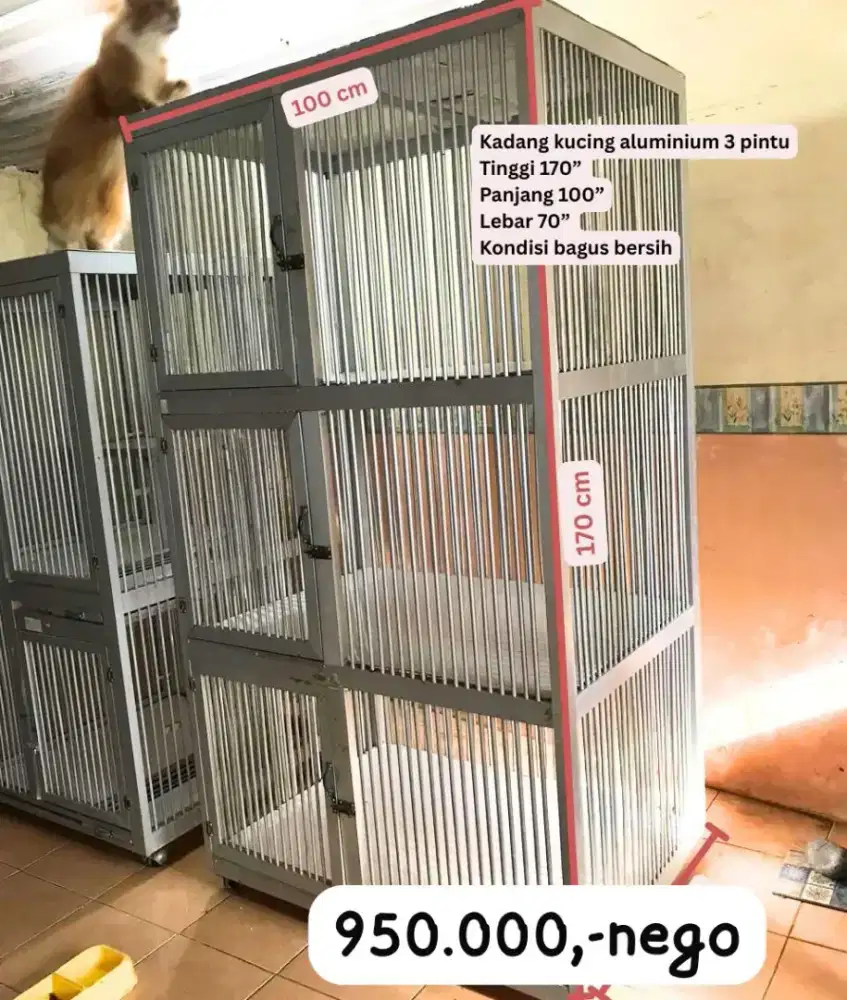 Dijual murah kandang kucing aluminium bekas
