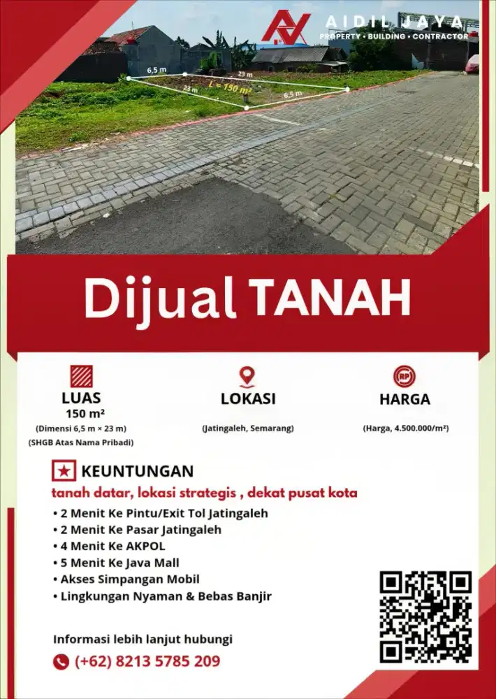 Tanah Murah Strategis Dekat AKPOL