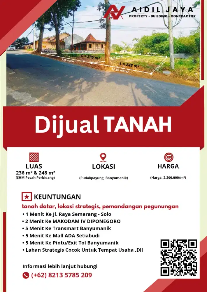 Tanah Murah Pinggir Jalan Raya Cocok Untuk Usaha dan Invest