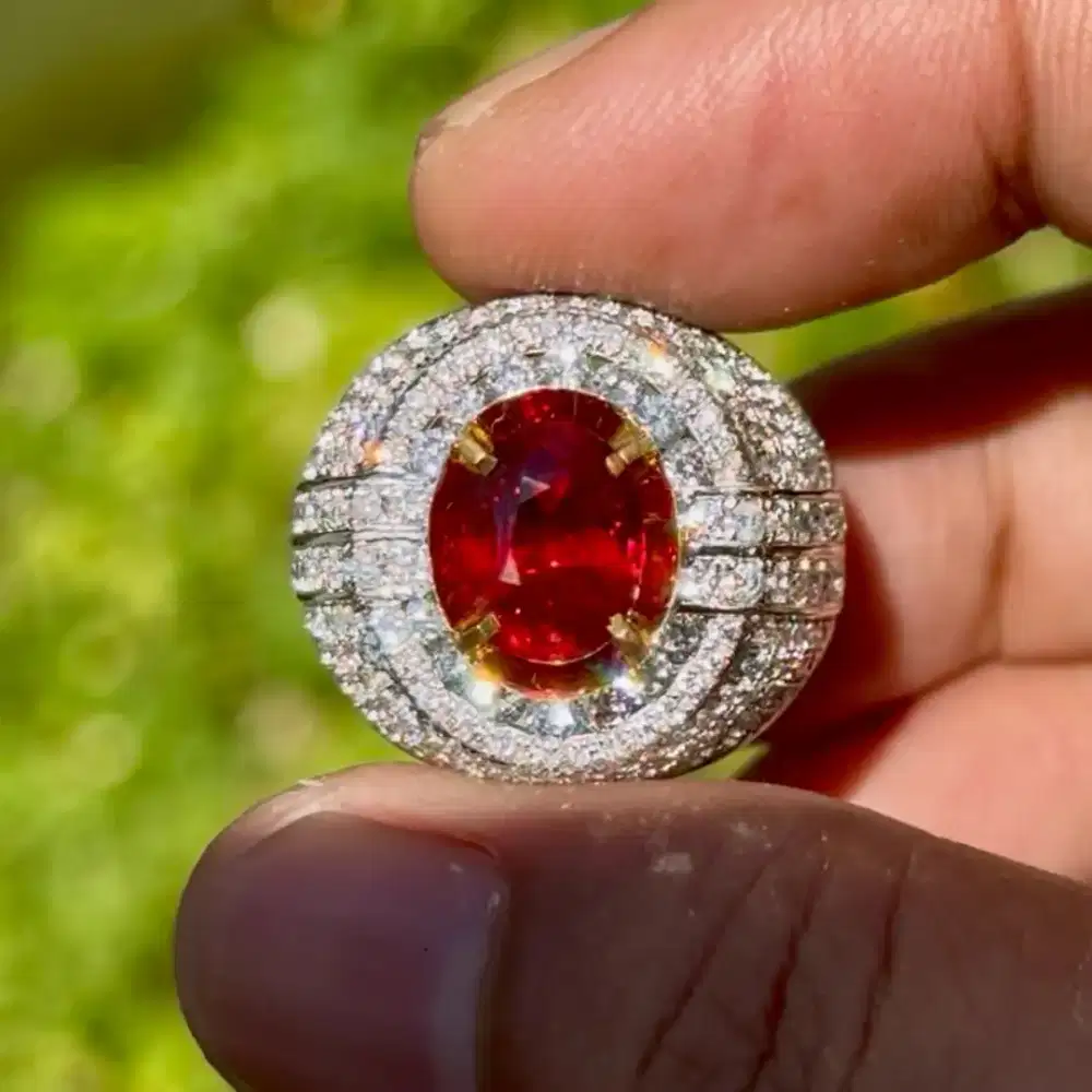 Ruby Ring Emas Berlian