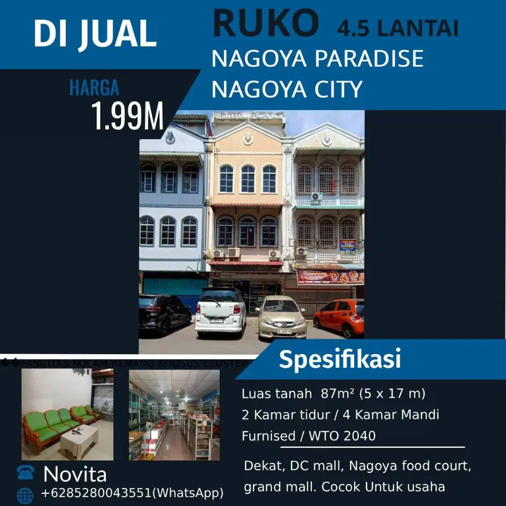 Ruko Nagoya paradise  4,5 Lantai  Nagoya city
