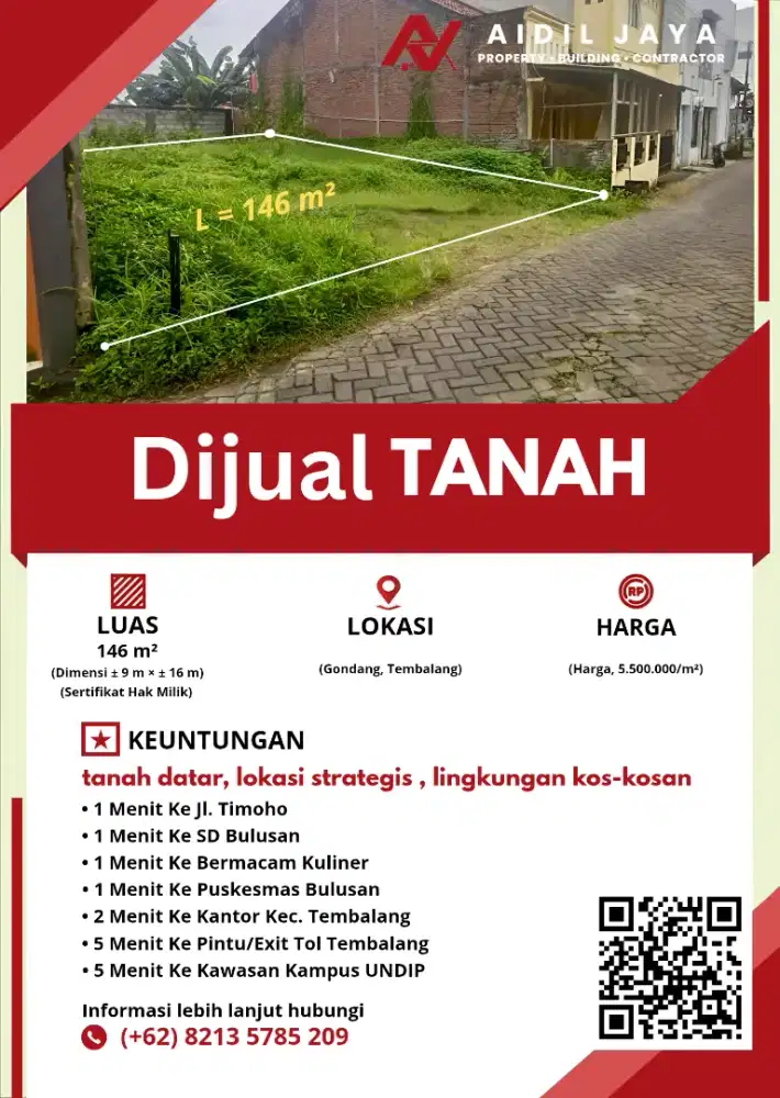 Tanah Murah SHM Dekat UNDIP