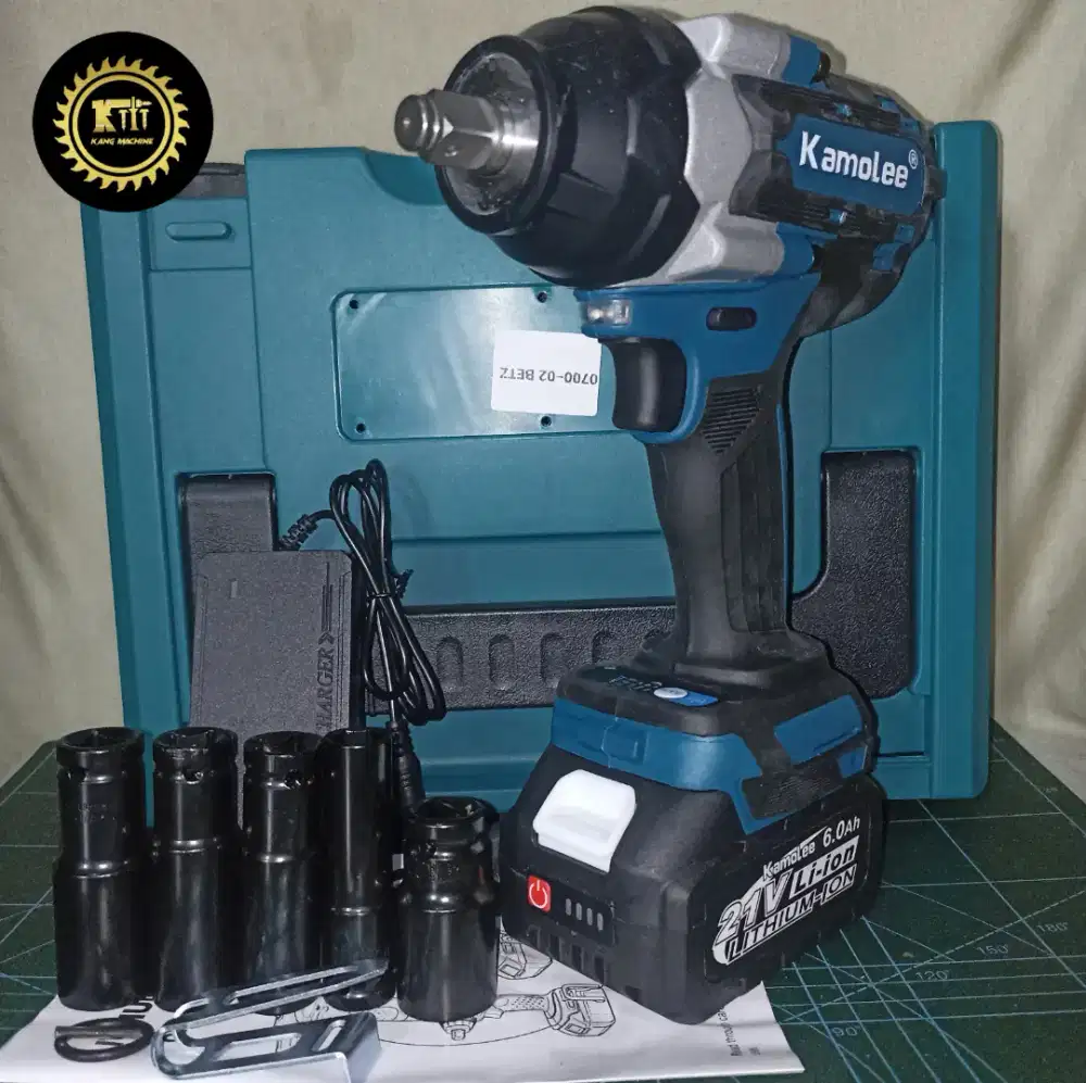 Impact wrench cordless jumbo Kamolee DTW700 1800NM mesin buka baut