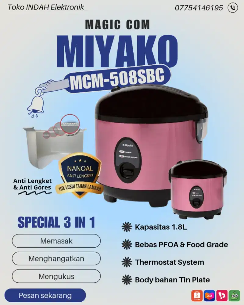 MAGIC COM MIYAKO MCM-508SBC