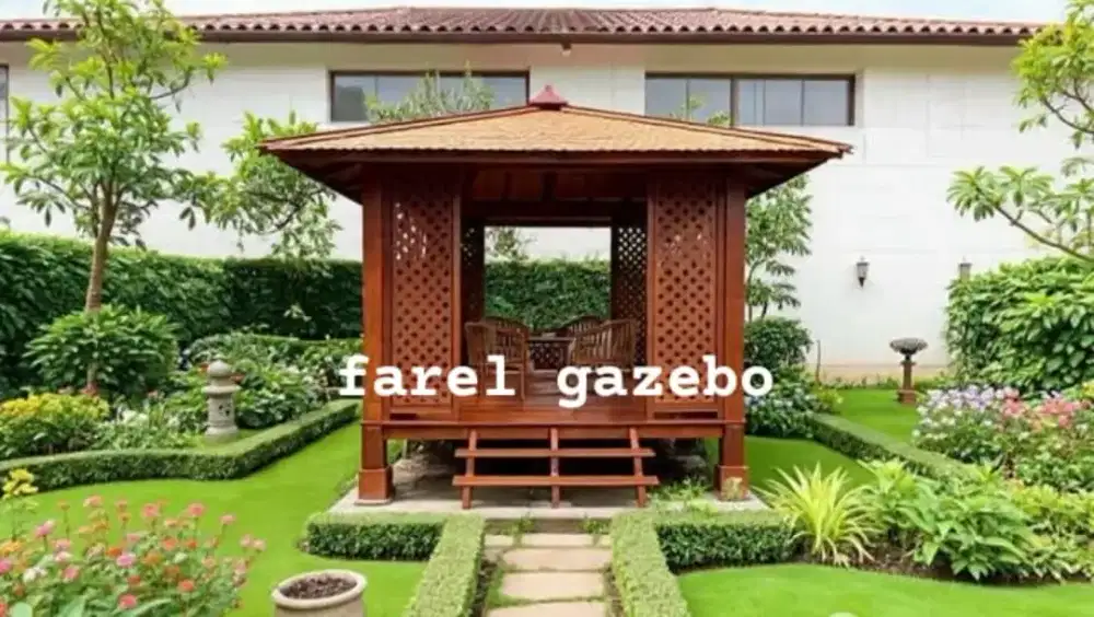 gazebo kayu mahoni