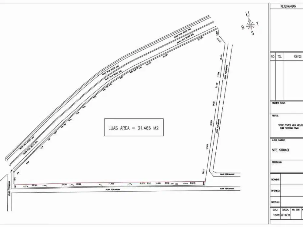Dijual tanah 31465mtr lokasi jalan utama