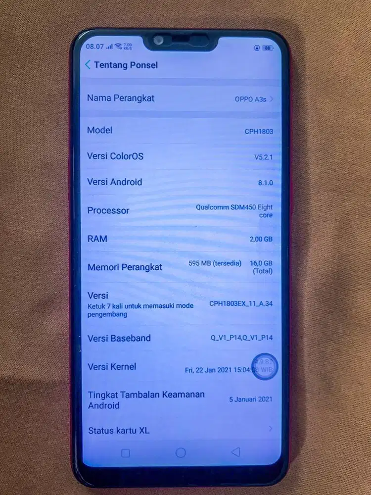 Oppo A3s Harga 500rb nego