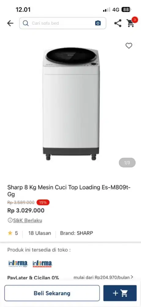 Promo mesin cuci top loading