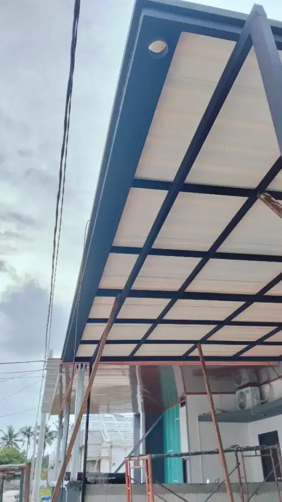 Kanopi alderon single layer kombinasi list profil talang air