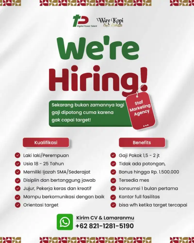 LOWONGAN KERJA STAFF MARKETING