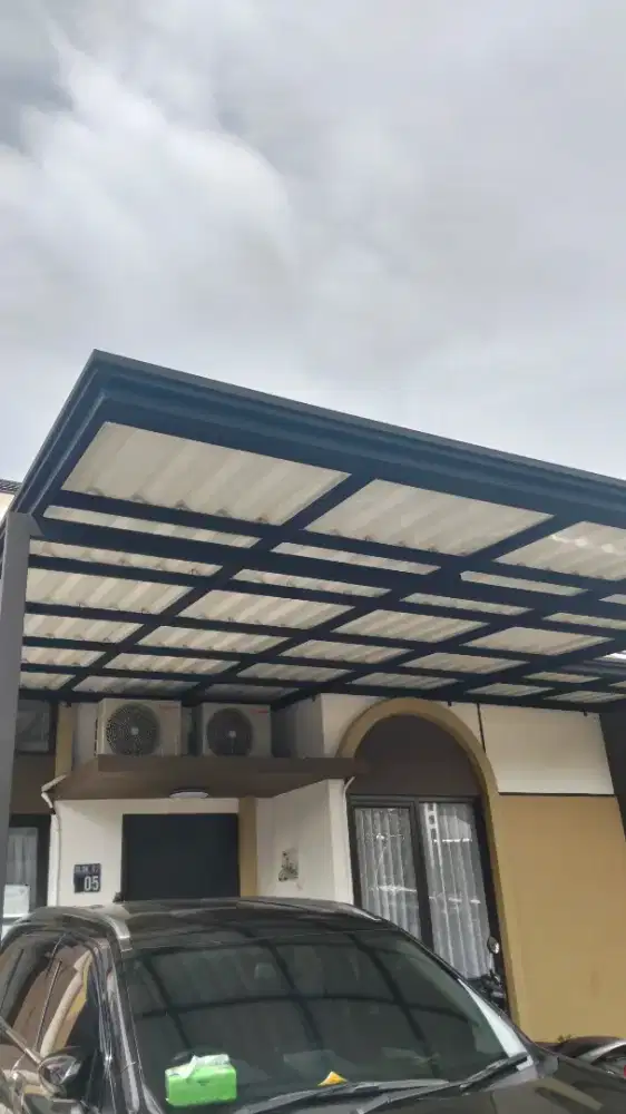 Kanopi alderon double layer kombinasi list profil talang air