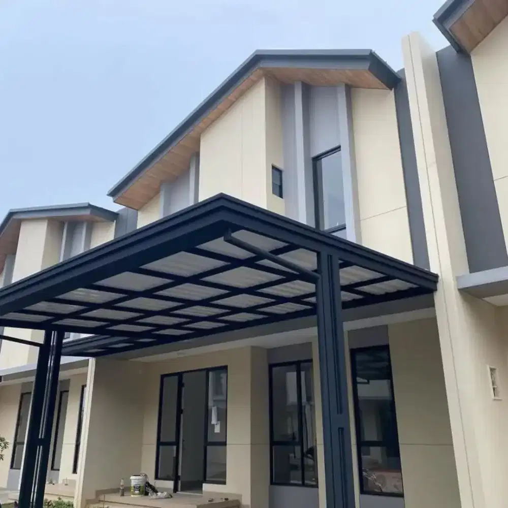 Kanopi alderon double layer kombinasi list profil talang air