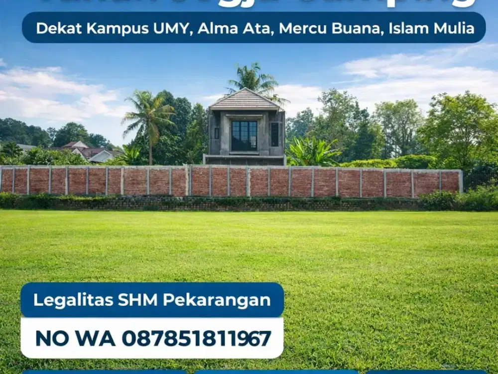 Tanah SHM Pekarangan Area Gamping Siap Balik Nama