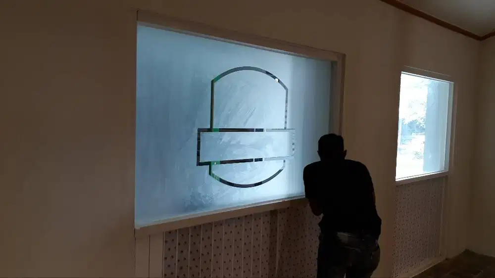 Stiker Sunblast Cutting logo Kaca film rumah kacafilm oneway miror