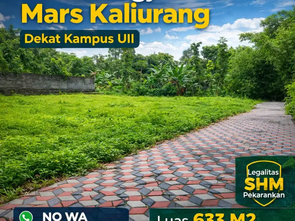 Tanah Jogja Kost Area Kampus UII Kaliurang SHM Pekarangan