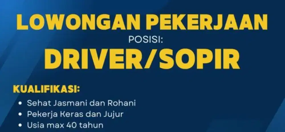 Lowongan pekerjaan supir