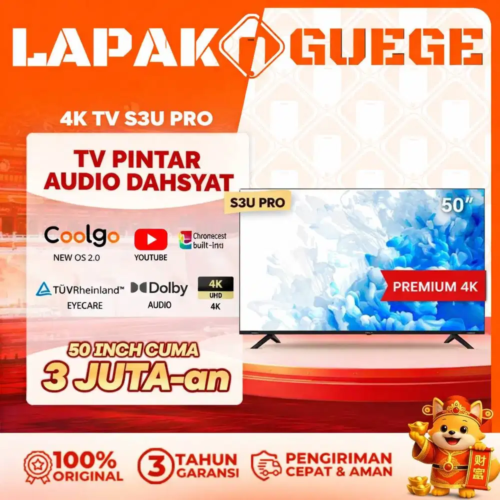 LED TV 50 COOCAA 50S3U PRO 4K UHD SMART TV DIGITAL WIFI YOUTUBE BARU