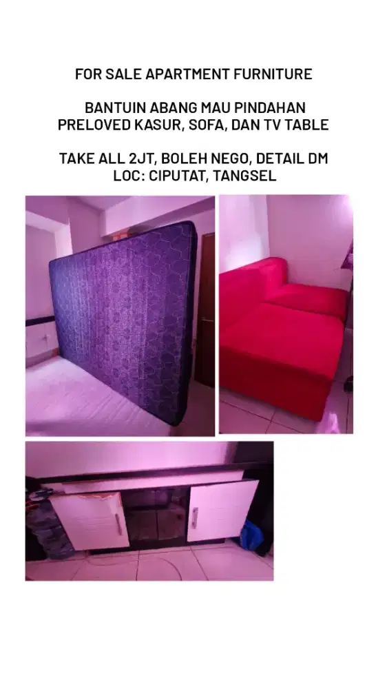 Kasur, Sofa, TV Table