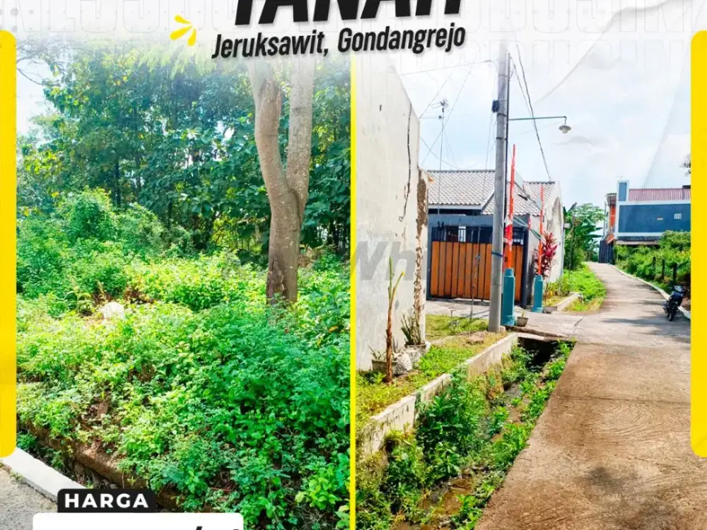 Dijual Tanah Luas Prospektif di Kawasan Perumahan Jeruksawit Gondangrejo