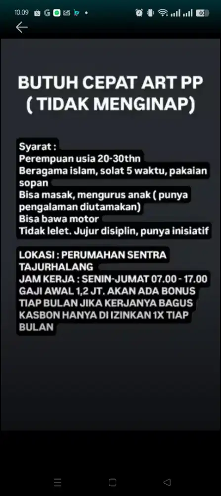 ART PP TIDAK MENGINAP