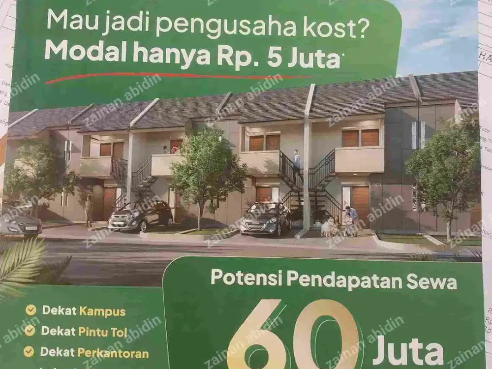 Dipasarkan Rumah Kos Free Dp,Biaya notaris,Biaya proses KPR 3%,Ppn