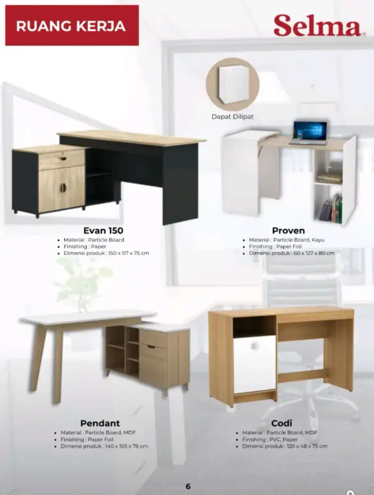 Meja kantor berbagai macam