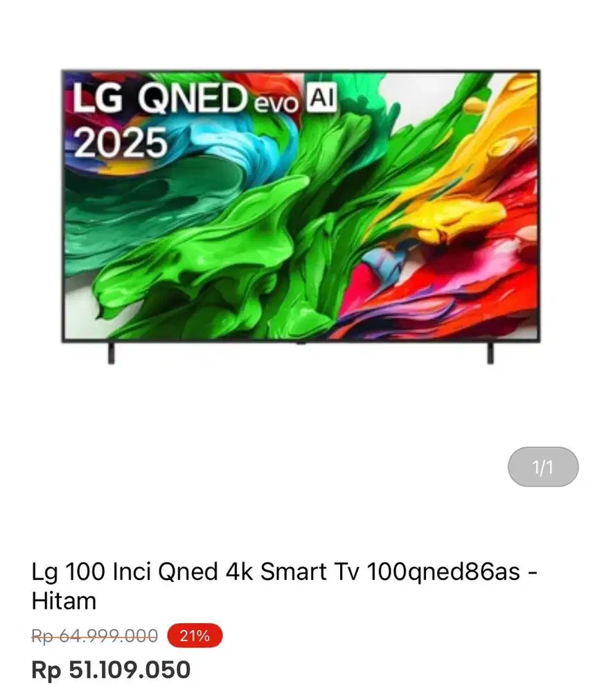 LG SMART TV QNED 4K 100inci