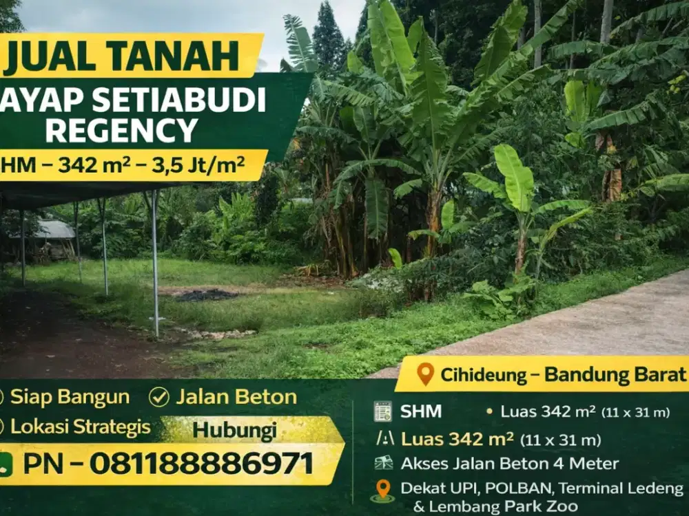 Tanah Siap Bangun Lokasi Strategis Sayap Setiabudi Regency – SHM