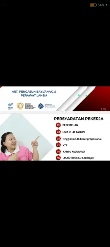 Dicari pegawai untuk ART, Perawat Anak, Perawat Lansia