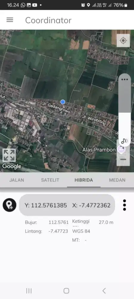 sawah dijual  daerah strategis 0 jalan raya gedang rowo Sidoarjo
