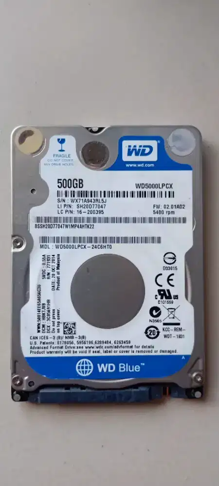 Hardisk 500 GB WD atau HGST