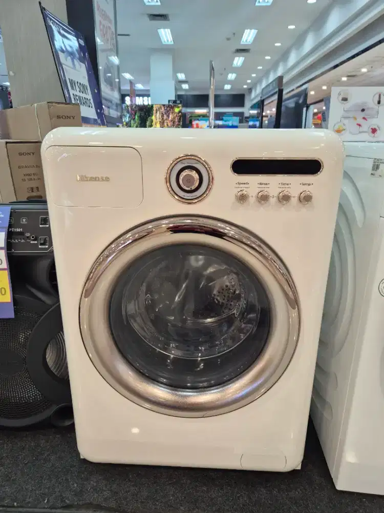 Kredit Mesin Cuci Hisense Model Retro 10,5KG Ex Display