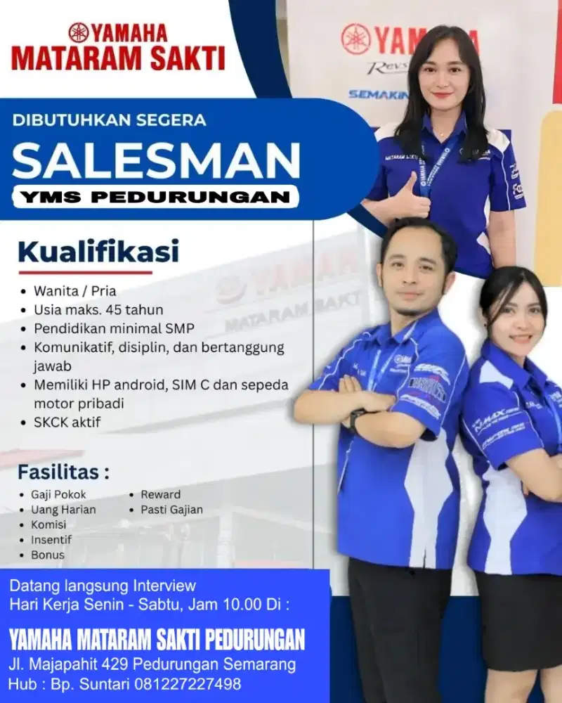 DI BUTUHKAN SEGERA SALES & MARKETING