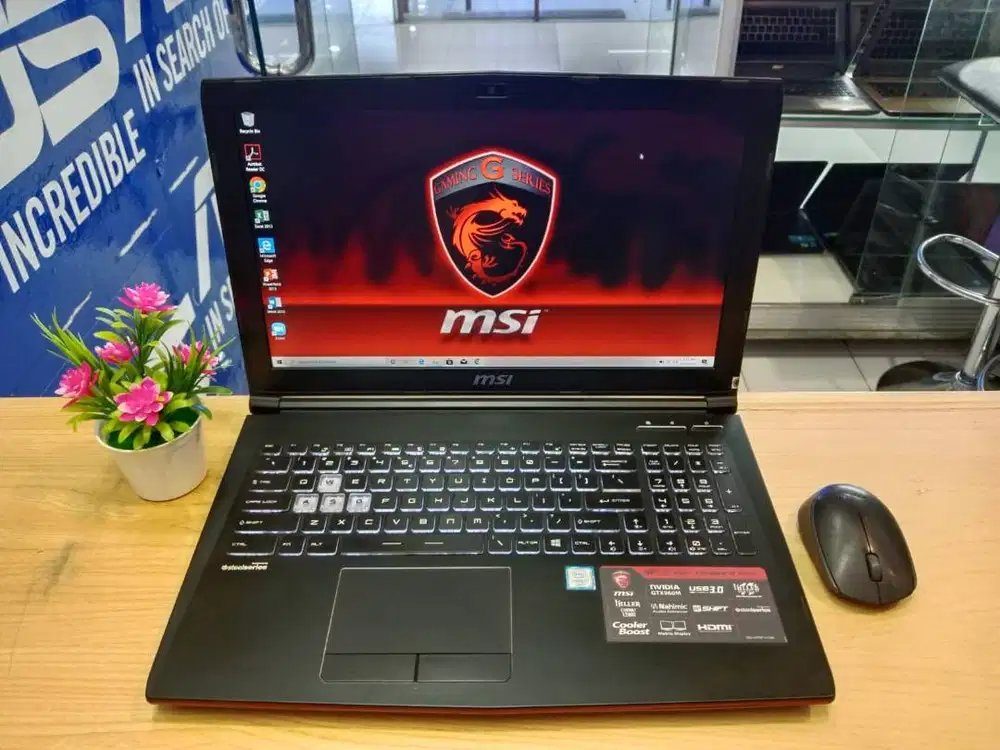 DIJUAL LAPTOP GAMING MSI GE62 -6QC CORE i7 RAM 16GB SSD 256GB