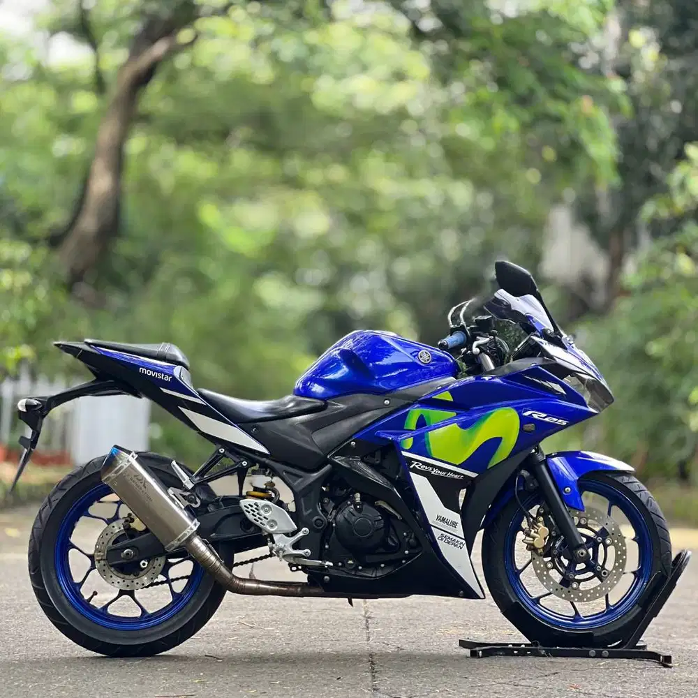 YAMAHA R25 V1 MOVISTAR BIRU 2016 KM LOW PAJAK PANJANG SUPER GRESS