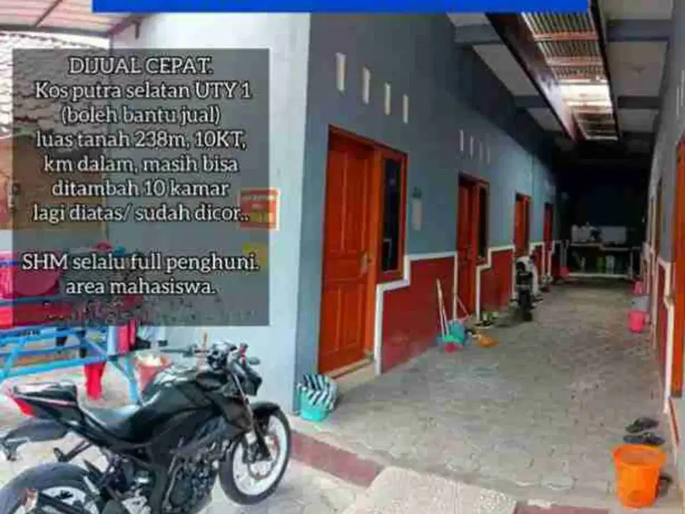 Dijual 10Kost Exclusive Sudah Di Dak Tambah 10 kamar Dkt Kampus UTY Trihanggo Sleman.SIAPA CEPAT DAPAT TERMURAH