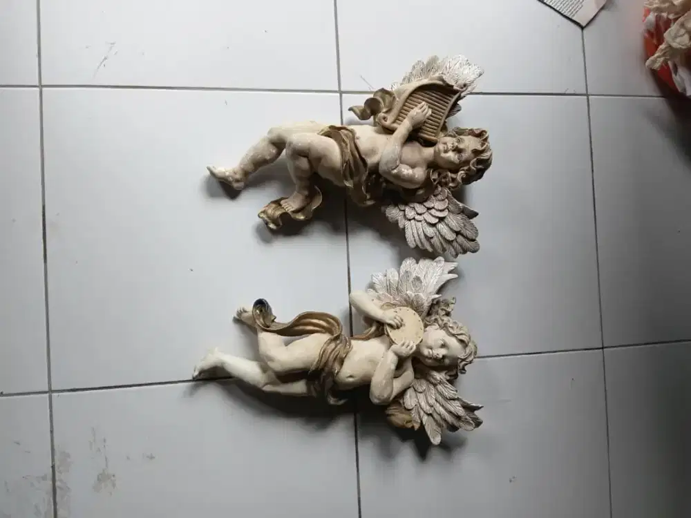 sepasang patung malaikat cherub jumbo