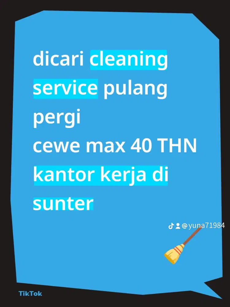 Dibutuhkan cleaning service cewek