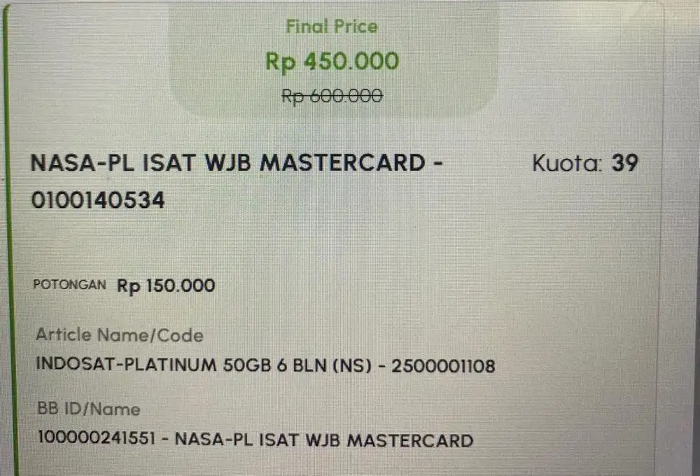 Indosat platinum
