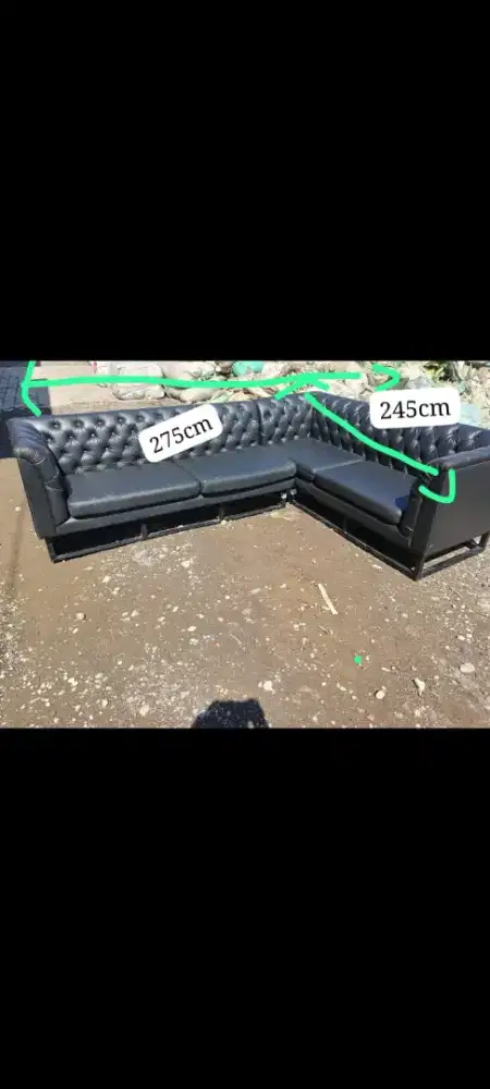 Sofa leter L  panjang:275cm Kaki besi kokoh, bekas, bagus, siap Pakai