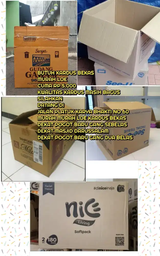 Jual kardus tisu