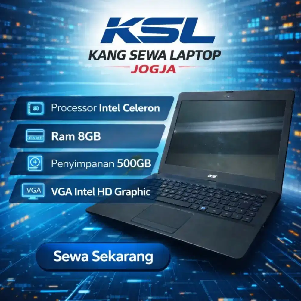 Sewa Laptop Acer One 14 Z1402 | RAM 8GB | Siap Kerja & Kuliah