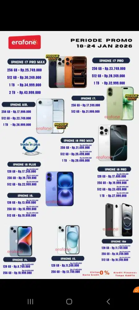 Kredit iphone cukup ktp bunga 0% gratis 2x angsuran
