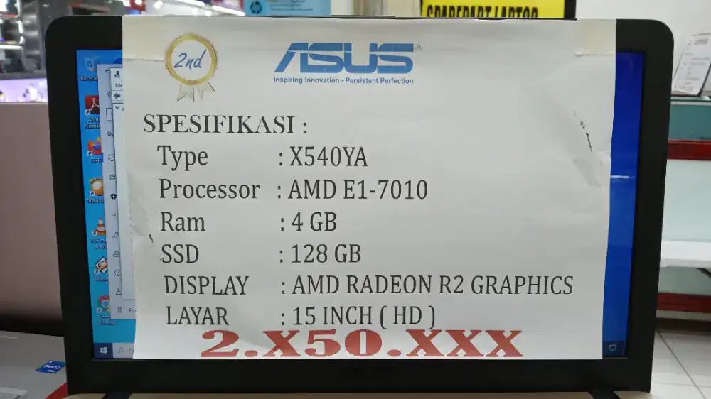 [PROMO RAMADHAN] ASUS X540Y AMD E1-7020U RAM 4GB SSD 128GB UPGRADEBLE